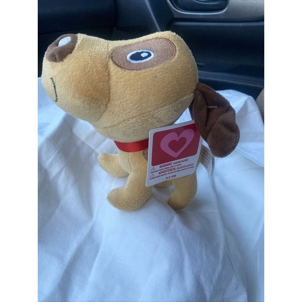 Walmart Small Plush Spotted Puppy. Red Collar NWT. Small Funny Puppy SL10212E￼